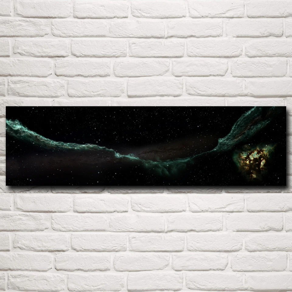 P-S-080-1 Universe Space Nebula Stars Galaxy Andromeda Moon Decorative Wall Pictures Art Silk Posters and Prints Living Room Home Decor