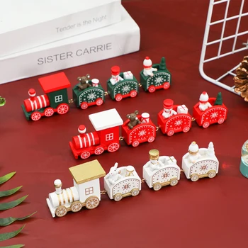 

Mini Little Train Wooden Christmas Decorations For Home Xmas Decor Christmas New Year Cartoons Train Christmas Desk Ornaments