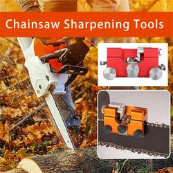 Affûteur de chaîne à manivelle, Portable, affûteur de chaîne manuel, outil d'affûtage de chaîne à pince, outils pour le travail du bois 