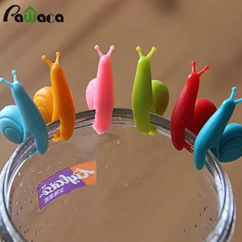 

6 Pcs Silicone Cute Snail Shape Tea Bag Holder Hanging Tea Infuser Device Mug Cup Clip Label Reusable Party Teapot Accessory