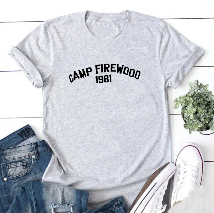 CAMP FIREWOOD Short Sleeve Cotton Tshirt Women Top O-neck Funny T Shirt Women Casual T Shirt Women Funny Tee Shirt Femme CAMP FIREWOOD Short Sleeve Cotton Tshirt Women Top O-neck Funny T Shirt Women Casual T Shirt Women Funny Tee Shirt Femme