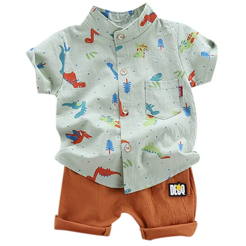 

WEIXINBUY Baby Boys Sets Casual Short Sleeve Floral Print Kids Shirt Tops+Denim Shorts Set Toddler Boy Outfits New Summer