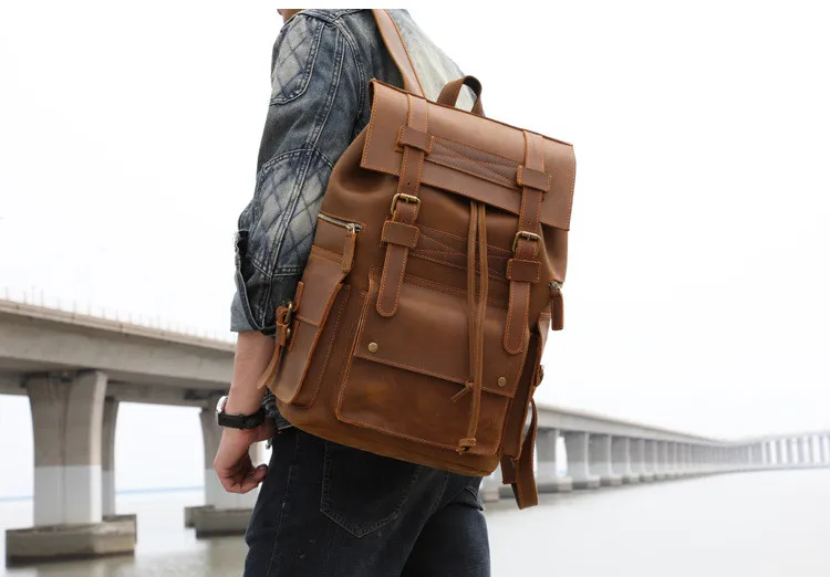Color : Brown, Size : M Lydianzishangwu Mens Shoulder Bag Crazy Horseskin Retro Leather First Layer Leather Luggage Backpack Leather Bag Color : Brown, Size : M Lydianzishangwu Mens Shoulder Bag Crazy Horseskin Retro Leather First Layer Leather Luggage Backpack Leather Bag
