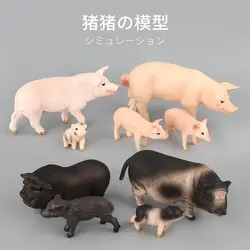 Детская имитация ручная роспись свинья мини цветок свинья Сев большой живот свинья черная свинья распознать Развивающие игрушки для детей