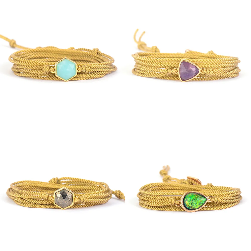 Новые плетеные браслеты, натуральные камни, богемные длинные веганские браслеты дружбы, уникальные Этнические браслеты ручной работы, Прямая поставка