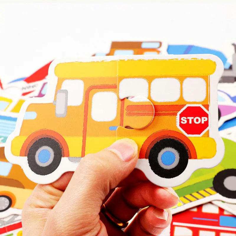 20 pieces Large puzzles Iron box packing, Early childhood educational enlightenment puzzle, 1-2-3 years old Paper puzzles toys