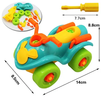 

New Children Detachable Push Go Friction Powered Car toys with Plastic Tools Set Gift