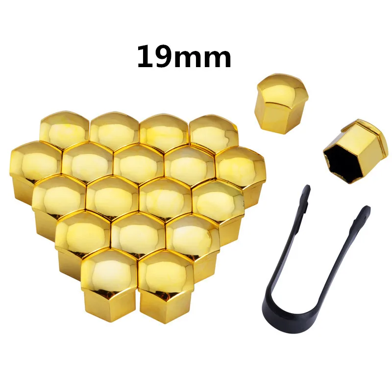 gold-19mm Автомобильная крышка гайки колеса шины винт ступицы крышка 17/19/21 болт-протектор для peugeot 206 307 406 407 207 208 308 508 2008 3008 4008 - Название цвета: gold-19mm