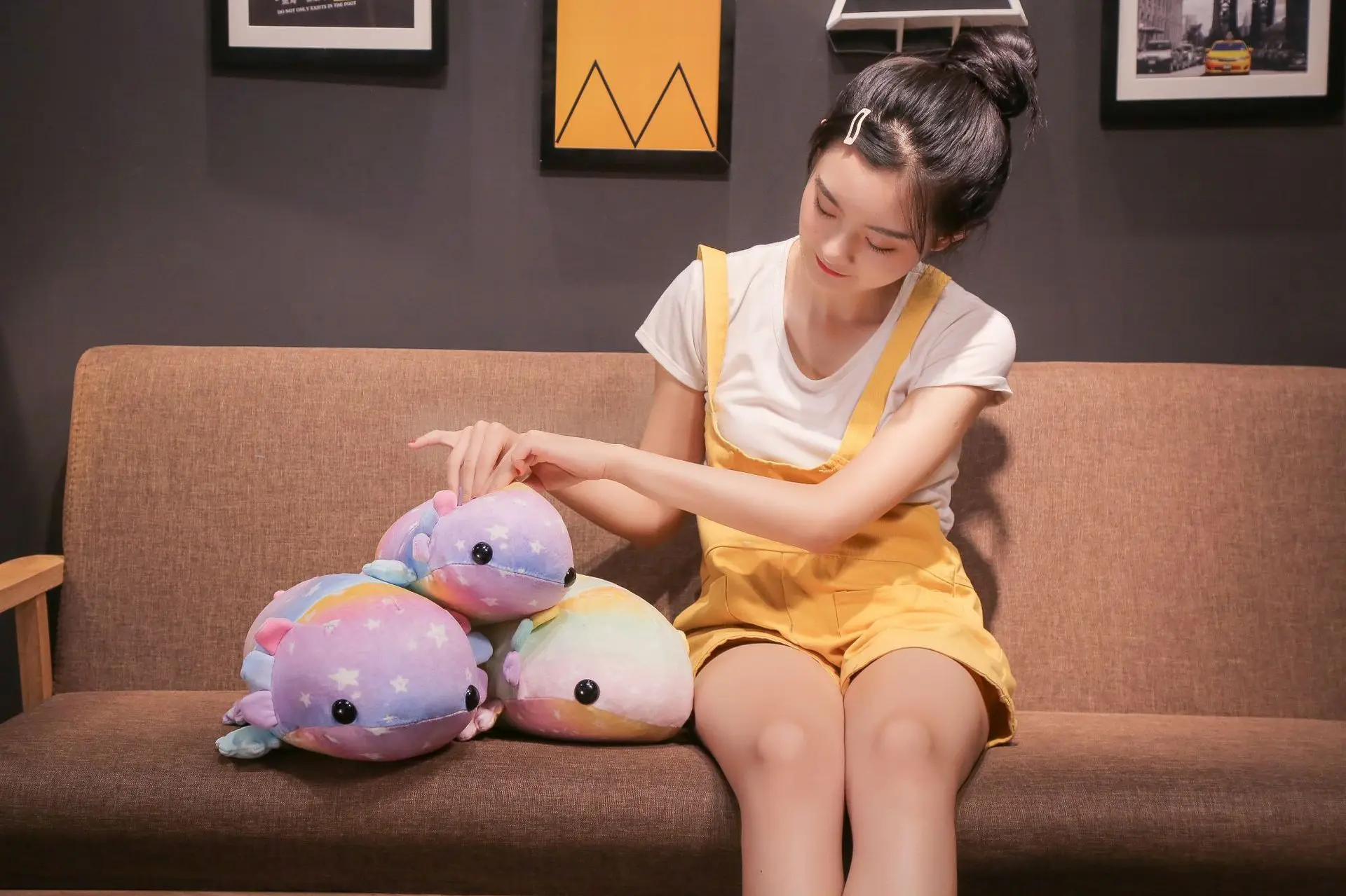Lovely ultra-thin dinosaur giant salamander stuffed animal doll stuffed children's toy Huggable stuffed animals 37/46/58cm
