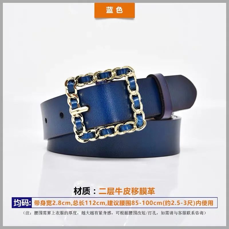 BRPD-1021 Hi-Tie натуральная кожа женское металлическое кольцо Пряжка модный регулируемый ремень ретро винтажный панк женское платье джинсовый ремень коричневый - Цвет: BRPD-1021