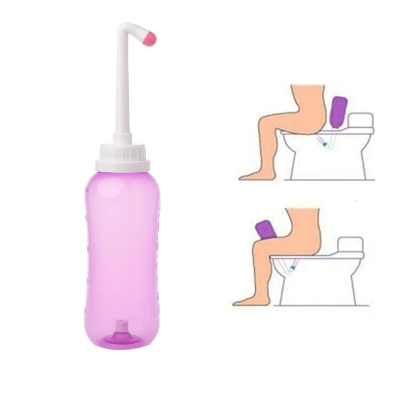 500ml Plastic Pink Bidet Sprayer Personal Cleaner Hygiene Bottle Spray Washing Empty Portable Bottle