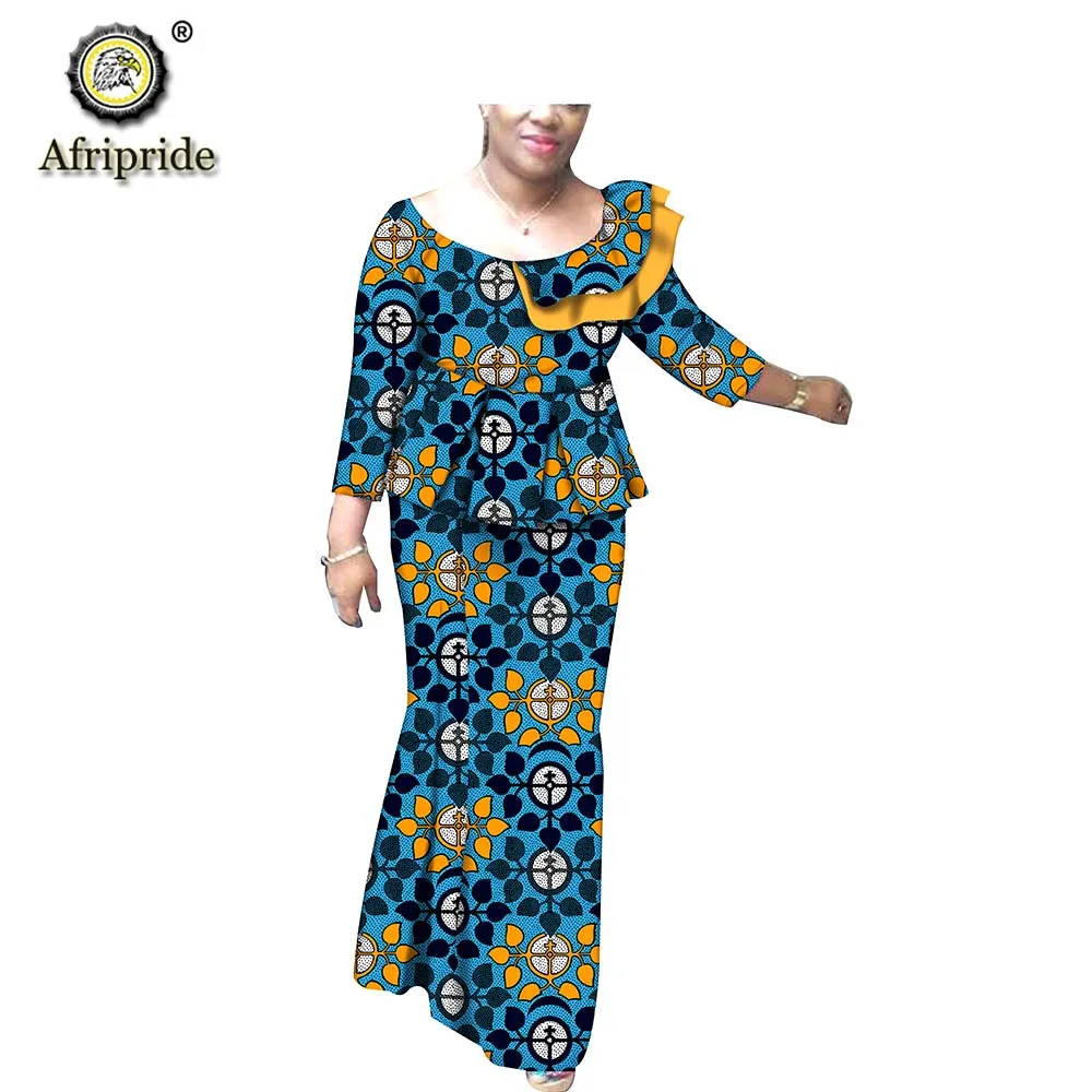 Африканский комплект из 2 предметов для женщин Анкара Топы+ юбки с принтом Дашики одежда женские официальные костюмы AFRIPRIDE S1926021 - Цвет: 531-10