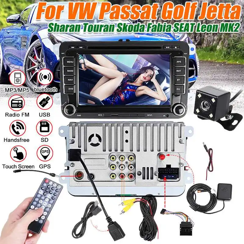 

7'' 2 din Multimedia Player Car DVD GPS Navigation Rear View Camera for VW GOLF 6 Polo New Bora JETTA PASSAT B6 SKODA T5