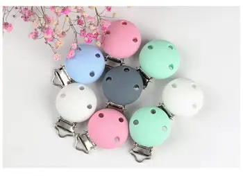 

200pcs Star/circle Shaped Pacifier Clip Silicone Baby Teether teething Accessories Clip Non-toxic Nipple Clasps