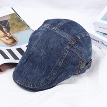 Мужская и женская джинсовая кепка-берет, Регулируемая Кепка Гэтсби утконоса, кепка для вождения, защита от солнца, плоская кепка газетчика, осенне-зимняя Кепка-утконоса
