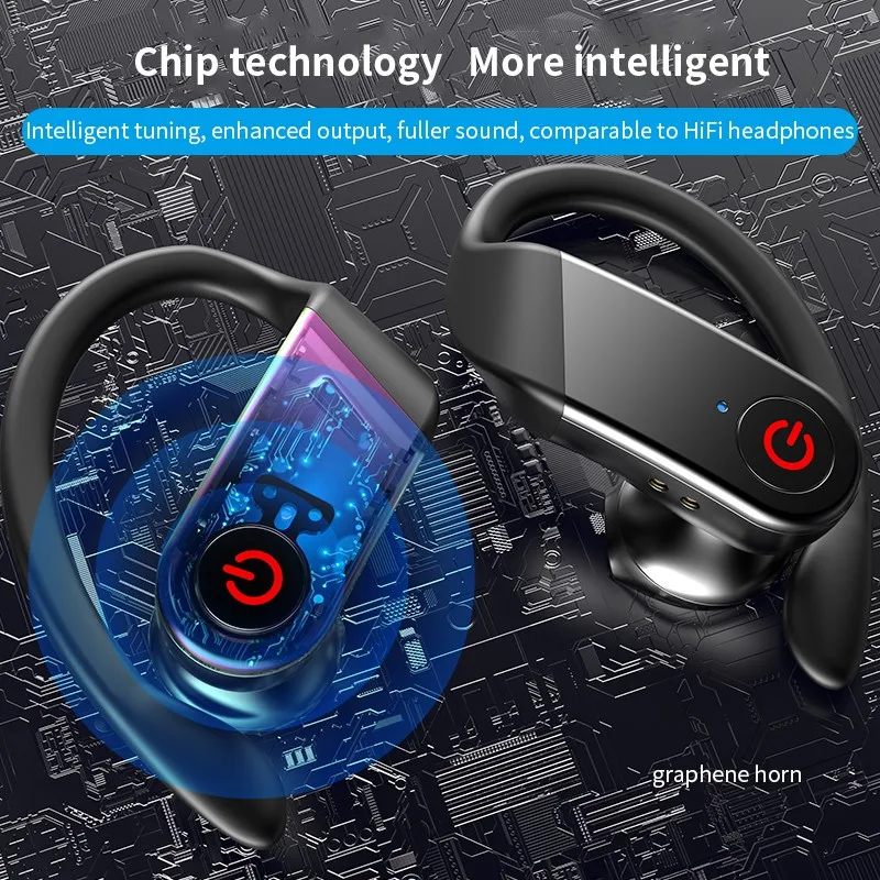 High Performance HIFI Stereo Earbuds Earphone Ear Hook Monitors Single Dynamic Driver Hi Res HDSS IPX6 Waterproof LED Power TWS
