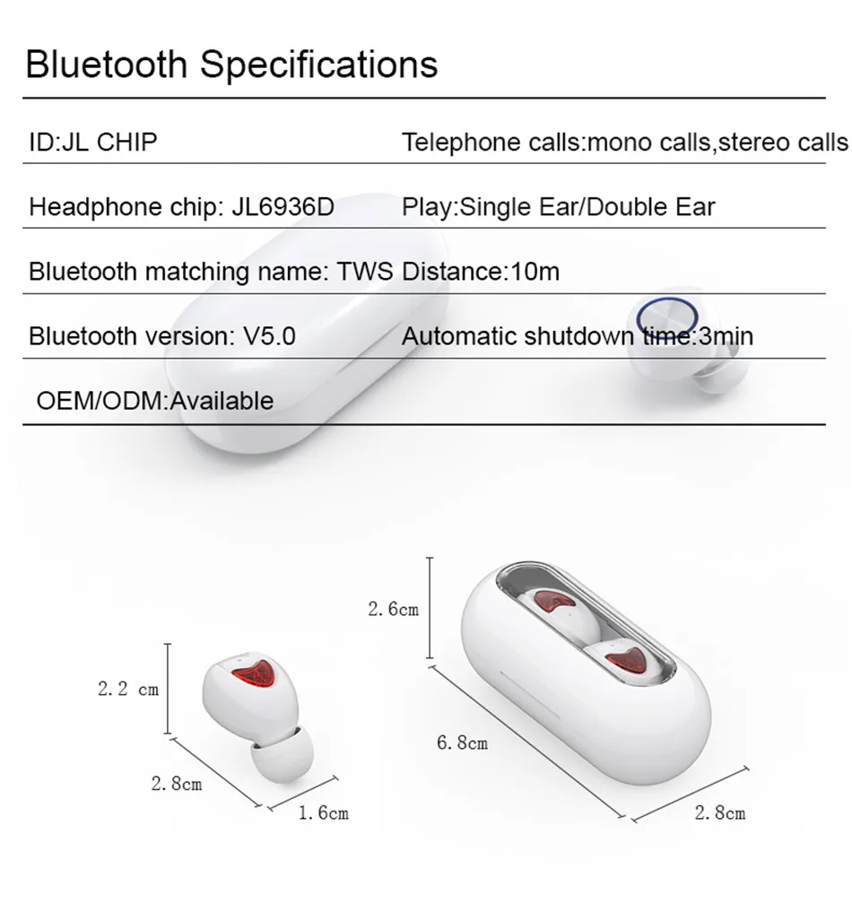 OTTWN TW10 настоящие беспроводные bluetooth-наушники TWS стерео HiFi наушники-вкладыши гарнитура с сенсорным управлением наушники спортивные с микрофоном