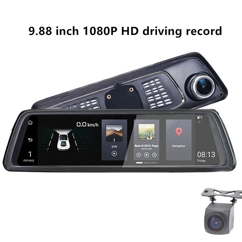 4G полный экран вождения рекордер зеркало заднего вида автомобиля dvr 1" HD 1080P gps навигатор двойной объектив рекордер авто камера регистратор DVRs