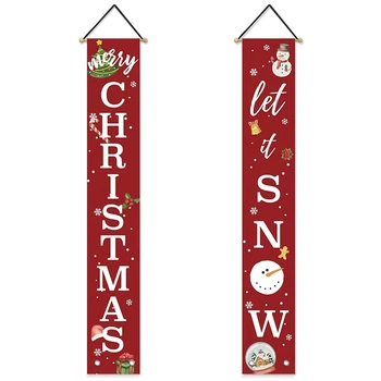 

Christmas Sign, Winter Holiday Snowman Hanging Banner Flag, Suitable for Courtyard Indoor and Outdoor Parties