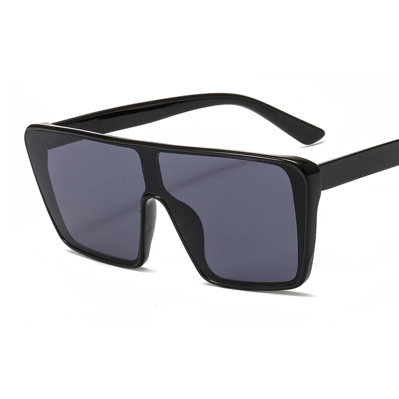 Longkeperer негабаритные Квадратные Солнцезащитные очки женские плоские Солнцезащитные очки Мужские цельные хип-хоп Gafas de sol UV400 - Цвет линз: C1 BlackGrey
