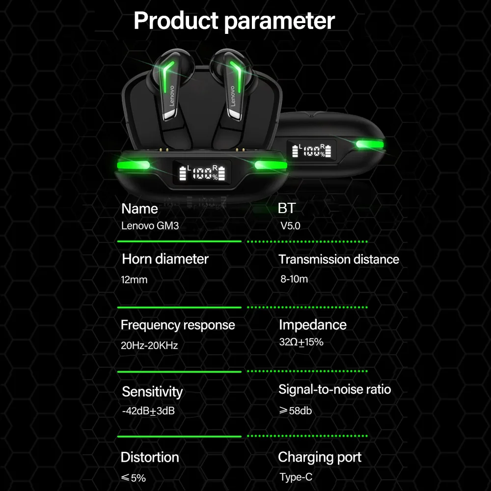 Lenovo Liveposd GM3 BT5.0 Low Latency Gaming Headset 11