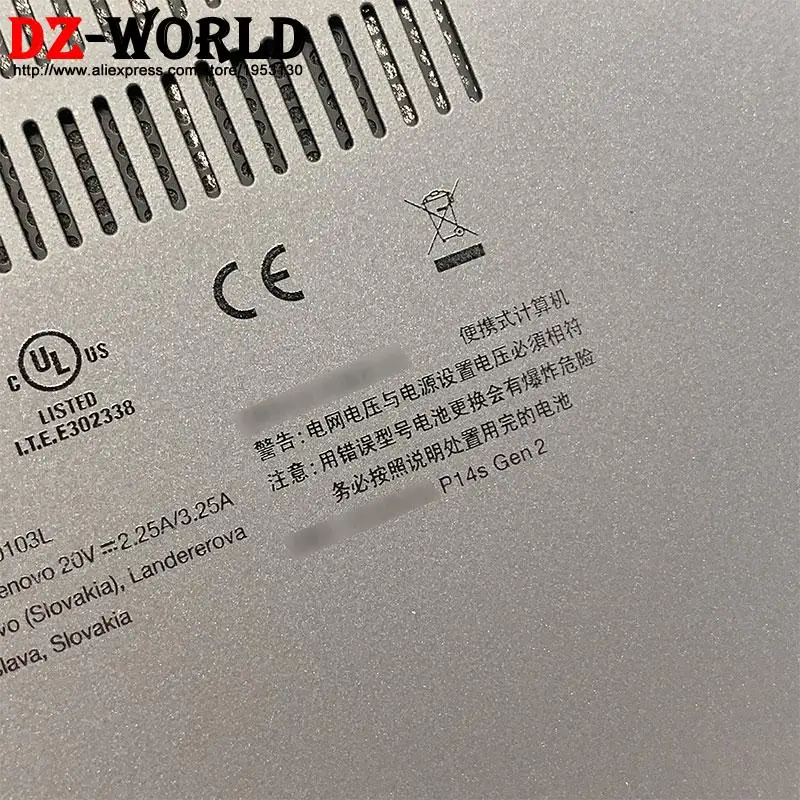 Tampa Inferior de Base Original para Lenovo Thinkpad P14s Gen2 Capa Inferior do Anfitrião - Imagem 3