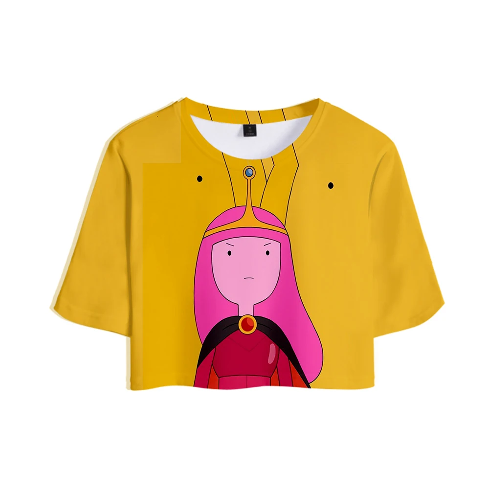 Adventure Time Print Midriff-baring футболка сексуальная женская модная популярная Повседневная футболка Harajuku короткий рукав горячая распродажа