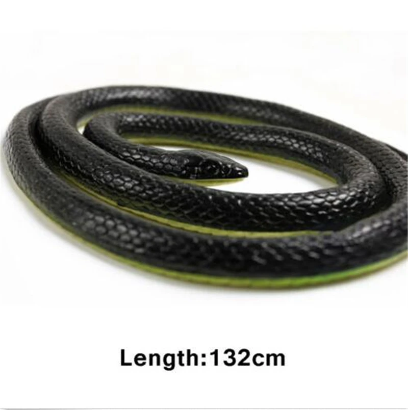 Black 132cm Очень настоящий поддельный реалистичный резиновый змей Реалистичная страшная игрушка шалость вечерние шутки Хэллоуин 132 см вечерние сувениры Эйприл дурак подарок на день - Цвет: Black 132cm