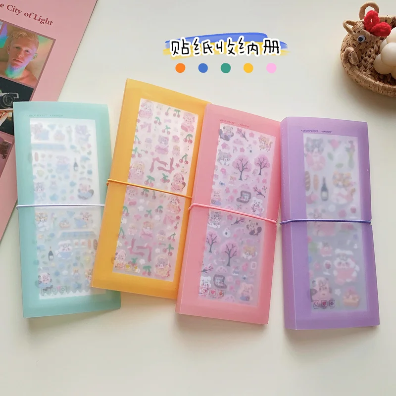 60 Slots Transparent Matte Stickers Storage Book Capacity Exhibition Photo Album Tool Card Package Button Type Photo Album Case