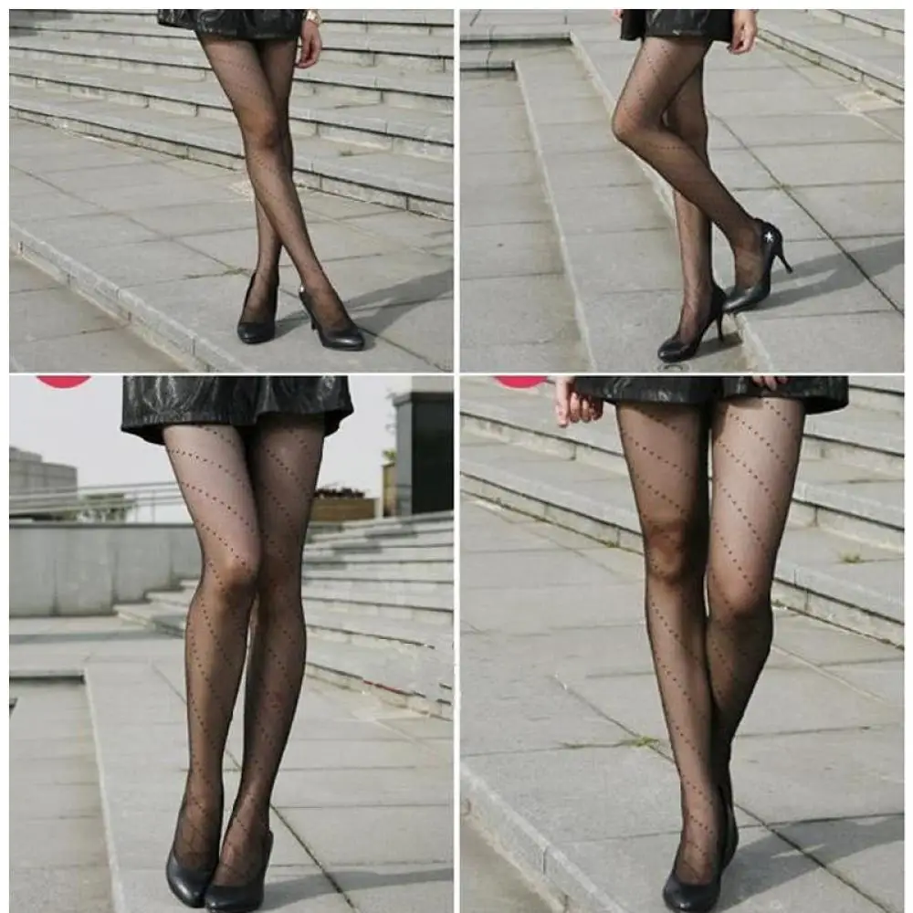 

1 Pair Hot Summer Black Sexy Tights Stockings Lady Girl Pattern Jacquard Full Foot Elasticity Pantyhose Fashion Lady Stocking