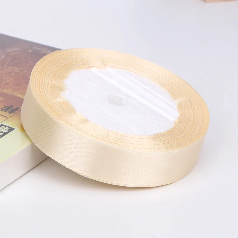 CarryWon 1 шт. 25 ярдов 2 см DIY Ремесло Лук ленточный край прозрачные свадебные ленты нарядная лента рождественские украшения - Цвет: Beige