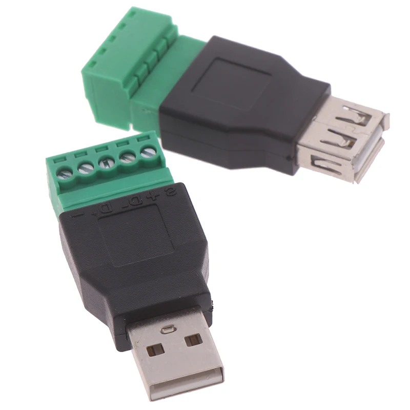 1 шт. USB Женский к винтовой разъем USB штекер с защитным разъемом USB2.0 Женский Джек USB Женский к винтовой клемме