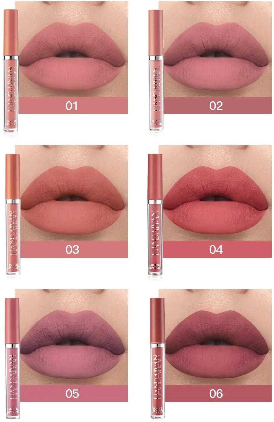 Sexy à Prova Batom Líquido Dlong Água Longa Duração Lábio Úmido Gloss Colorido Lipgloss Moda Umidade Suave Vara b 6 Pçs - Set 8 prova dlong água longa duração lábio úmido