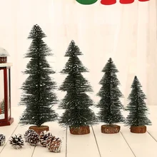 Мини Флокирование Рождественская елка для подарка портативная пагода дерево уникальная сосна с снегом