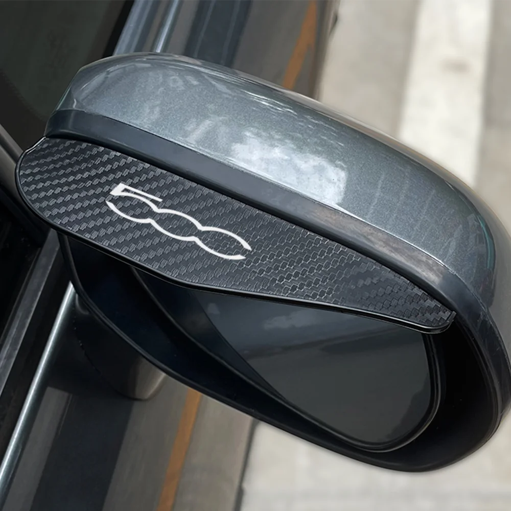 Car Rain Eyebrow Cover For Fiat 500 Punto Panda Bravo Freemont Seicento Argo Linea Idea Siena Tipo Abarth Auto Accessories Decor rearview mirror rain eyebrow rearview mirror rain guard