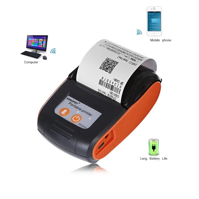 Aibecy GOOJPRT PT200 Portable Wireless BT 58mm Receipt Thermal Printer Mini Personal Bill Printer Compatible with ESC/POS Print Commands Set for iOS Android Windows for Restaurant Supermarket Retail