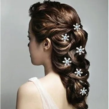 Южнокорейская u-образная повязка на голову, белая жемчужная заколка, внешняя торговля, Свадебная лента для волос, снежинка, моделирование с бриллиантом