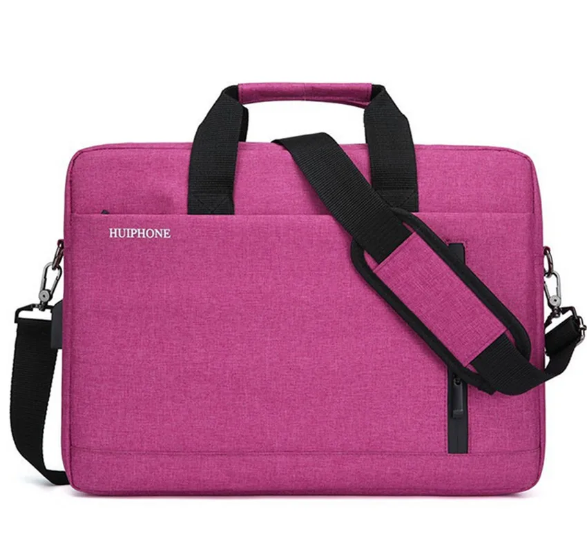 Портфель на заказ водонепроницаемые пакеты на открытом воздухе ноутбук компьютер холст сумки для ноутбука - Цвет: Розовый