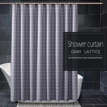 

42 Lattice Shower Curtain 180*200cm Waterproof Bathroom Partition Curtain Polyester Moisture-Proof Thicken Shower Curtain D40