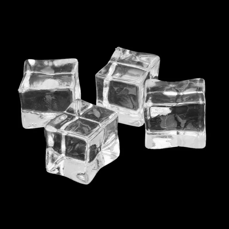 New 20Pcs Artificial Acrylic Ice Cubes Crystal Barwar Wedding Decor- 3Cm
