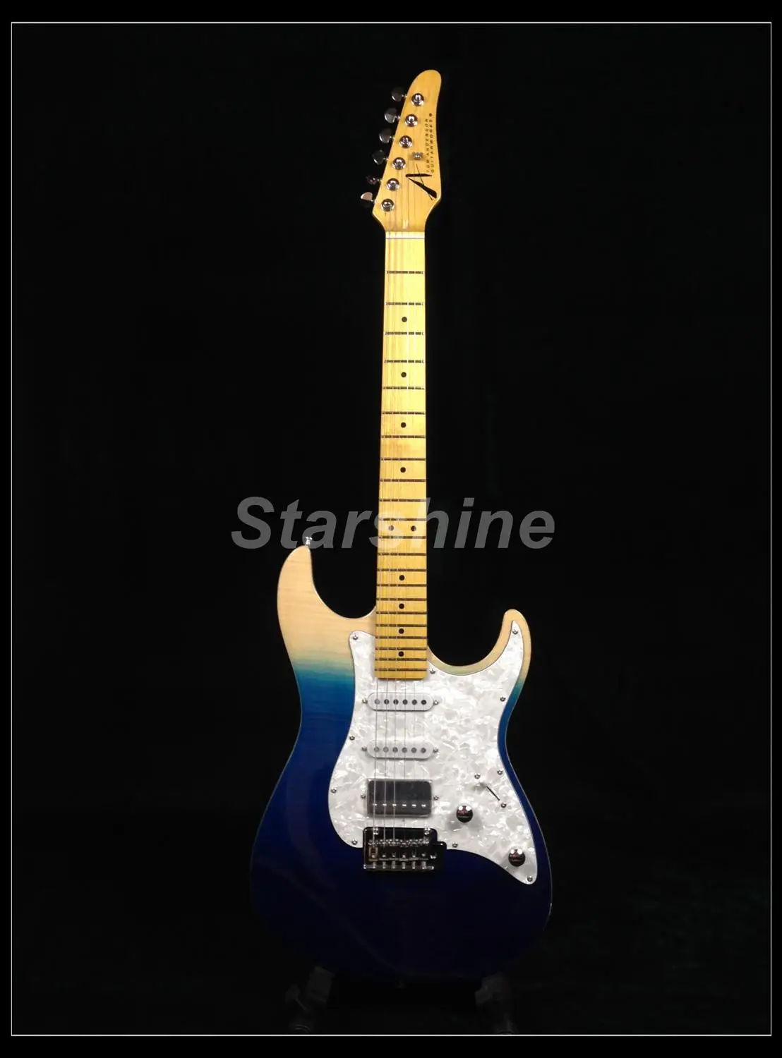 Электрогитара CC-TM Atom Anderson электрогитара Alnico Humbucker Preal Pickguard вспыленная Кленовая верхняя желтая Шея