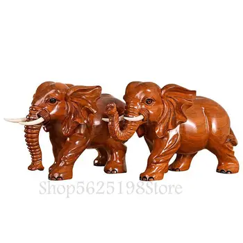 

Carved elephant ornaments like rosewood solid wood elephant mahogany carving home decoration craft gift rosewood long 20cm