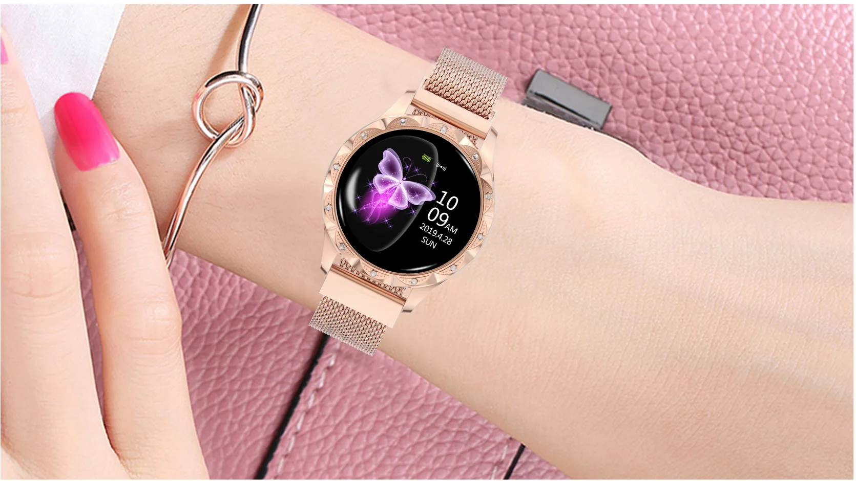 Direto da Fábrica Pulseira Inteligente Moda Senhoras Relógio Freqüência Cardíaca Pressão Arterial Fisiológica Período Lembrete Presente D18 21 High Quality Eletrônicos
