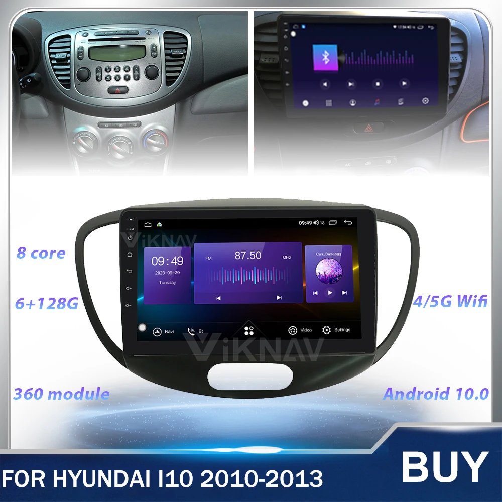 Автомагнитола на Android 128 ГГц DVD мультимедийный плеер для Hyundai i10 2010 2011 2012 2013