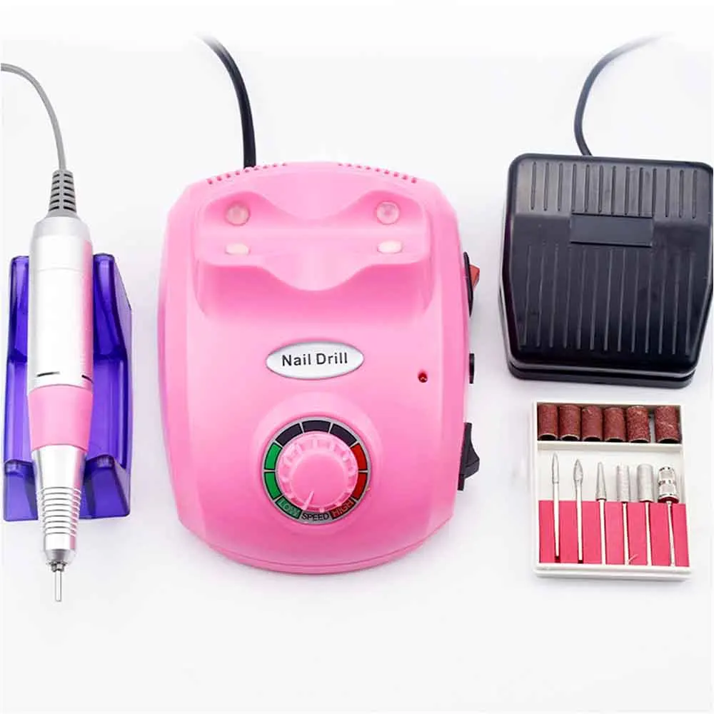 502-Pink 35000/20000 об/мин машинка для сверления лака для ногтей, электронная пилка для маникюра, набор для маникюра и педикюра, оборудование для дизайна ногтей - Цвет: 502-Pink