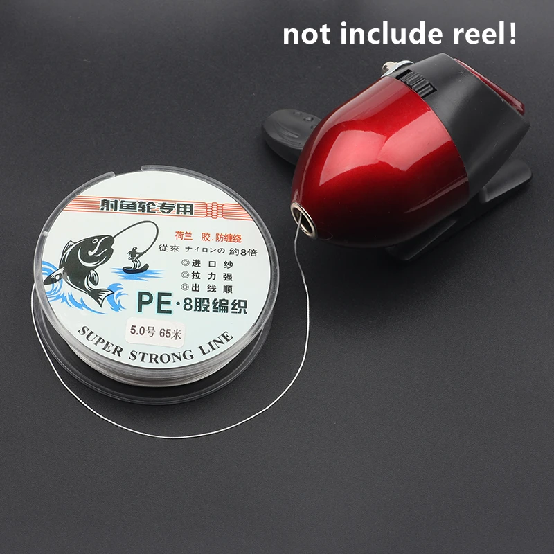 Spearfishing 8 Strands Braided PE fishing line White Color Slingshot bow Fishing Hunting Closed Shooting Fish reel Dart Wheel 4