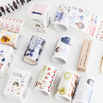 

Creative Stationery New Girl Summer Festival Guess Box Tape Cartoon Hand Account DIY Decorative Tape