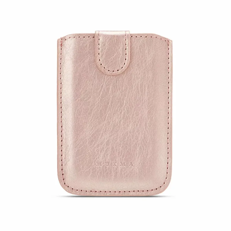 Rose Gold Роскошный бумажник чехол для телефона из искусственной кожи, сумка-держатель для кредитных карт, карманная наклейка для сотового телефона, для женщин и мужчин, розовое золото/черный - Цвет: Rose Gold