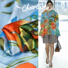 60% шелк 40% хлопок 135 см ширина 20momme брендовая выгорающая ткань с принтом леса для самостоятельного шитья шелковое платье Распродажа Новинка