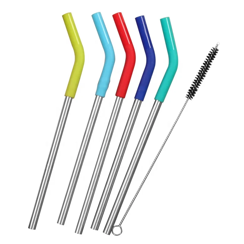 Mix color(4PCS) Разноцветные 4 шт./компл. Нержавеющая сталь питьевые соломки для смузи тапиоки Жемчуг молочный пузырь Чай - Цвет: Mix color(4PCS)
